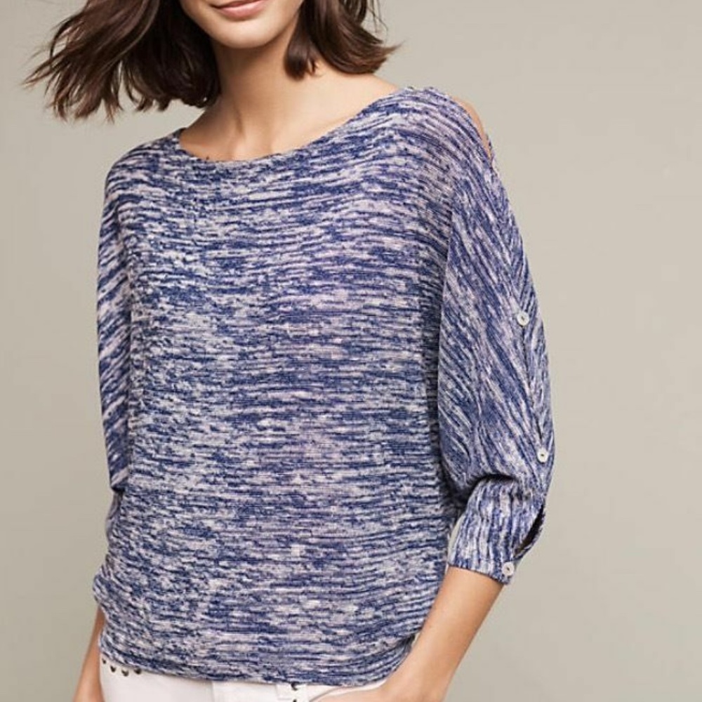ANTHROPOLOGIE Production Sweater Top Blue XL NWT